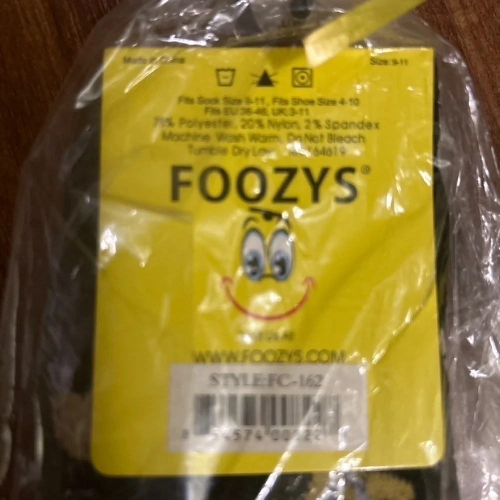FOOZYS 3 pairs of Squirrel Black Socks size 9-11